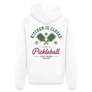 Pickleball Kitchen est fermé Joueur difficile - Veste à capuche bio Premium Unisexe - blanc - Dos - Thijin (182cm)