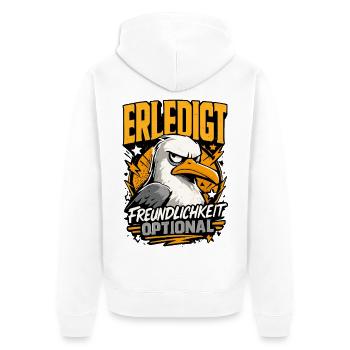 Erledigt Freundlichkeit optional Adler Humor - Unisex Premium Bio Zip Hoodie - Weiß - Hinten - Thijin (182cm)