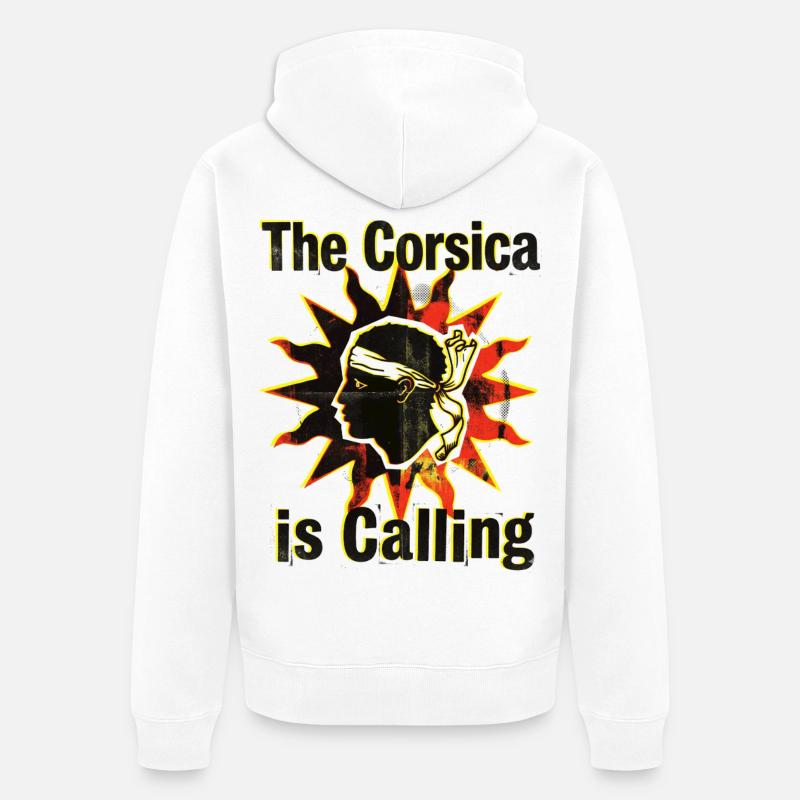 Corsica is calling - Veste à capuche bio Premium Unisexe - blanc