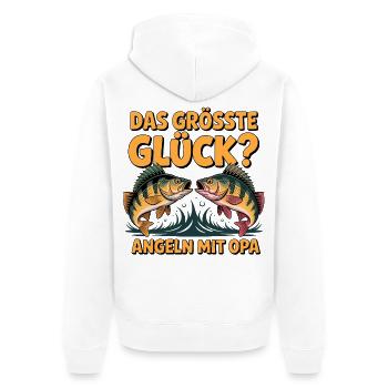 Opa Angler Geschenk - Unisex Premium Bio Zip Hoodie - Weiß - Hinten - Thijin (182cm)