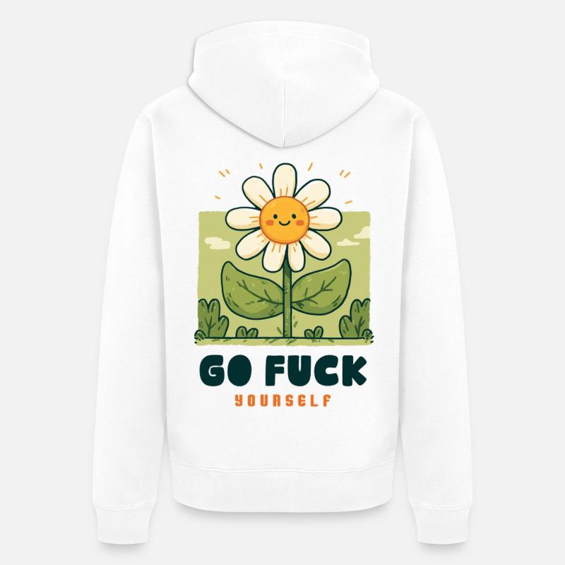Fleur Espiègle - Veste à capuche bio Premium Unisexe - blanc