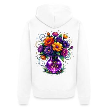 Beltane Flowers May Day Celebrations Pagan - Unisex Premium Organic Zip Hoodie - white - Back - Thijin (182cm)