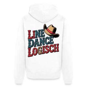 Line Dance Logisch - Unisex Premium Bio Zip Hoodie - Weiß - Hinten - Thijin (182cm)