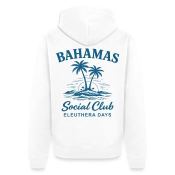 Bahamas Social Club Eleuthera Days - Unisex Premium Bio Zip Hoodie - Weiß - Hinten - Thijin (182cm)