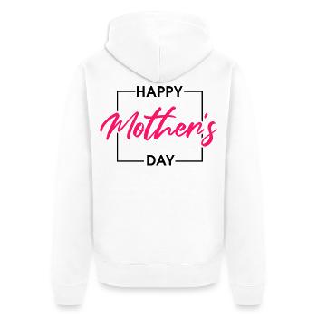 Happy Mothers Day Elegant Pink Script Design - Unisex Premium Organic Zip Hoodie - white - Back - Thijin (182cm)