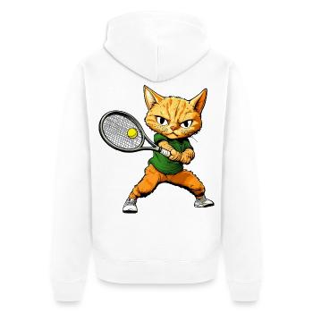 Tennis des chats - Veste à capuche bio Premium Unisexe - blanc - Dos - Thijin (182cm)