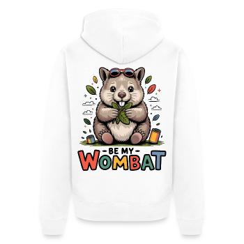 Süßer Wombat Love - Unisex Premium Bio Zip Hoodie - Weiß - Hinten - Thijin (182cm)