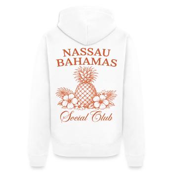 Nassau Bahamas Social Club - Veste à capuche bio Premium Unisexe - blanc - Dos - Thijin (182cm)