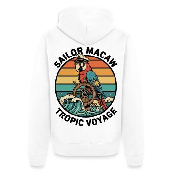 Parrot Sailor Macaw Tropic Voyage - Unisex Premium Organic Zip Hoodie - white - Back - Thijin (182cm)