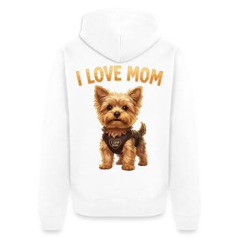 J’adore le design du Yorkshire Terrier de Maman - Veste à capuche bio Premium Unisexe - blanc - Dos - Thijin (182cm)