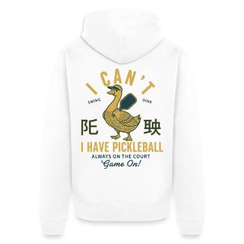 Pickleball-lustiger Spieler liebt Pickleball-Platz - Unisex Premium Bio Zip Hoodie - Weiß - Hinten - Thijin (182cm)