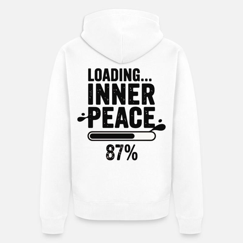 Loading Inner Peace 87 Prozent - Unisex Premium Bio Zip Hoodie - Weiß