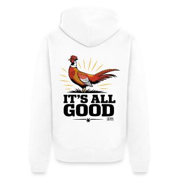 Karmesinroter Phönix-Ausbruch - Unisex Premium Bio Zip Hoodie - Weiß - Hinten - Thijin (182cm)