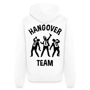 Hangover Team (JGA Junggesellenabschied Bier / B) - Unisex Premium Bio Zip Hoodie - Weiß - Hinten - Thijin (182cm)