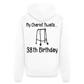 38th Birthday Party Funny 38 Years Old Birthday - Veste à capuche bio Premium Unisexe - blanc - Dos - Thijin (182cm)