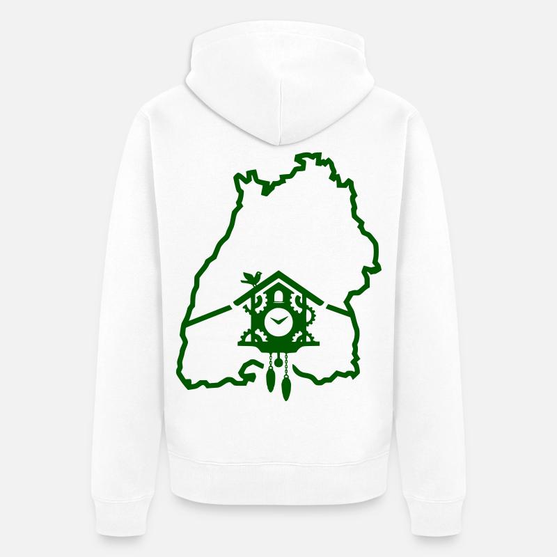 Période de Ländle : Silhouette du Bade-Wurtemberg - Veste à capuche bio Premium Unisexe - blanc