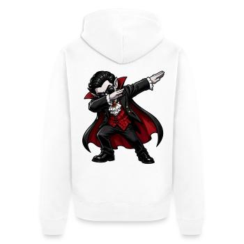 Dabbing Vampire - Unisex Premium Organic Zip Hoodie - white - Back - Thijin (182cm)