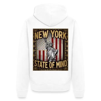 Statue de la Liberté de New York Vintage USA - Veste à capuche bio Premium Unisexe - blanc - Dos - Thijin (182cm)