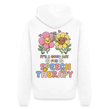 Es ist ein guter Tag für Sprachtherapeuten (SLP) - Unisex Premium Bio Zip Hoodie - Weiß - Hinten - Thijin (182cm)