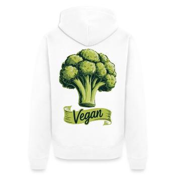 Vegan T-Shirt Brokkoli Veganer Lifestyle Ernährung - Unisex Premium Bio Zip Hoodie - Weiß - Hinten - Thijin (182cm)