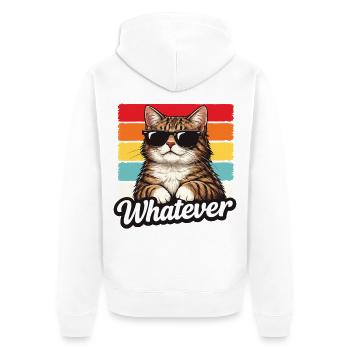 Cooles Katze Whatever Shirt Lustig Geschenk - Unisex Premium Bio Zip Hoodie - Weiß - Hinten - Thijin (182cm)