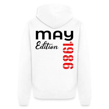 41st Birthday May 1986 - Unisex Premium Bio Zip Hoodie - Weiß - Hinten - Thijin (182cm)