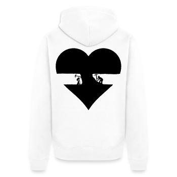 Soft Aesthetic Beauty Calm Minimal Style Shirt - Unisex Premium Bio Zip Hoodie - Weiß - Hinten - Thijin (182cm)