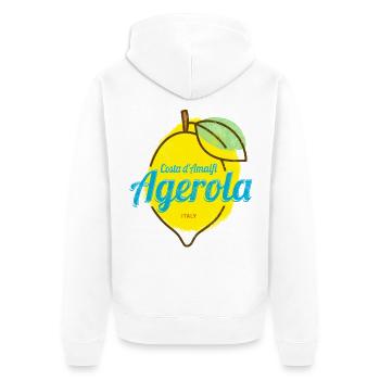 Agerola Costa d'Amalfi Zitrone Italien Amalfiküste - Unisex Premium Bio Zip Hoodie - Weiß - Hinten - Thijin (182cm)