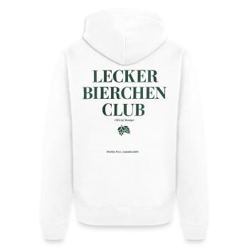 lecker Bierchen Club - Unisex Premium Bio Zip Hoodie - Weiß - Hinten - Thijin (182cm)