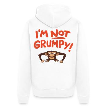 I ́m not grumpy - Unisex Premium Organic Zip Hoodie - white - Back - Thijin (182cm)