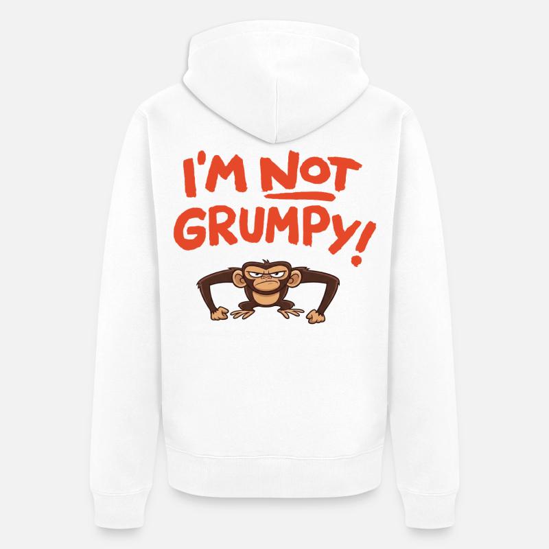 I´m not grumpy - Veste à capuche bio Premium Unisexe - blanc