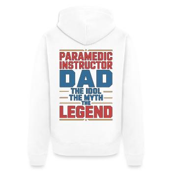 Instructeur paramédic Papa L’idole Soins d’urgence - Veste à capuche bio Premium Unisexe - blanc - Dos - Thijin (182cm)