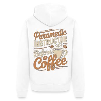 Instructeur paramédic avant les ambulanciers Coffee Lover - Veste à capuche bio Premium Unisexe - blanc - Dos - Thijin (182cm)