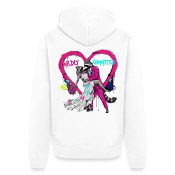Wildly Committed Raccoon Wedding - Unisex Premium Organic Zip Hoodie - white - Back - Thijin (182cm)