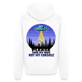Please take my wife not my console - gaming - Unisex Premium Bio Zip Hoodie - Weiß - Hinten - Thijin (182cm)