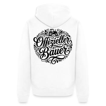 Offizieller Bauer - Unisex Premium Bio Zip Hoodie - Weiß - Hinten - Thijin (182cm)