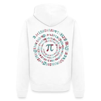 Pi - Mathematik - Unisex Premium Bio Zip Hoodie - Weiß - Hinten - Thijin (182cm)