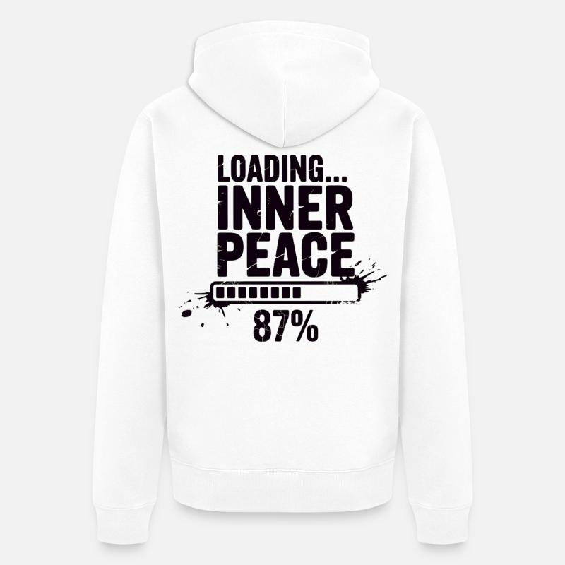 Loading Inner Peace - Sarkasmus Stress Shirt - Unisex Premium Bio Zip Hoodie - Weiß