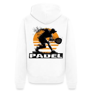 Padel - Unisex Premium Bio Zip Hoodie - Weiß - Hinten - Thijin (182cm)