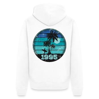Millésime 1995 - Veste à capuche bio Premium Unisexe - blanc - Dos - Thijin (182cm)