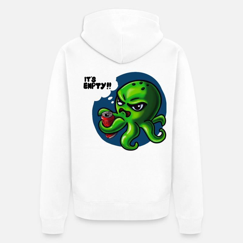 Grumpy Kraken - Unisex Premium Bio Zip Hoodie - Weiß