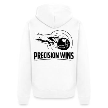 Boule Boccia Precision Wins Sport Hobby - Unisex Premium Organic Zip Hoodie - white - Back - Thijin (182cm)