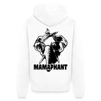 Mamaphant Elefant zum Muttertag - Unisex Premium Bio Zip Hoodie - Weiß - Hinten - Thijin (182cm)