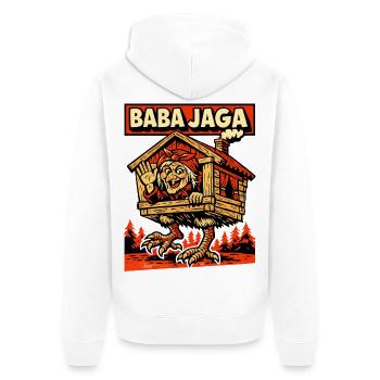 Baba Jaga, slawische Hexenlegende - Unisex Premium Bio Zip Hoodie - Weiß - Hinten - Thijin (182cm)
