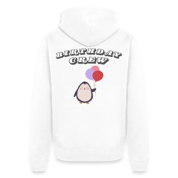 Birthday Crew - Unisex Premium Organic Zip Hoodie - white - Back - Thijin (182cm)