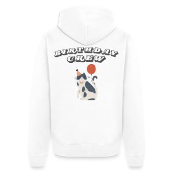 Birthday Crew - Unisex Premium Organic Zip Hoodie - white - Back - Thijin (182cm)