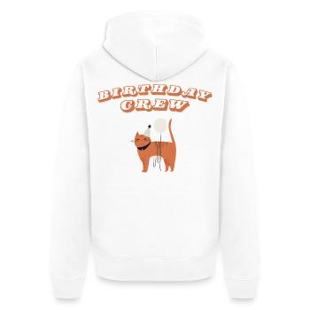 Birthday Crew - Unisex Premium Organic Zip Hoodie - white - Back - Thijin (182cm)