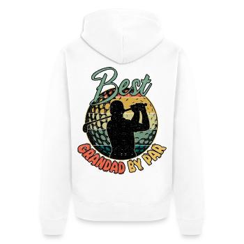 Pensionierter Großvater By Par Golf - Unisex Premium Bio Zip Hoodie - Weiß - Hinten - Thijin (182cm)