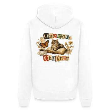 One More Chapter - Cozy Reading Cat - Unisex Premium Bio Zip Hoodie - Weiß - Hinten - Thijin (182cm)