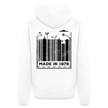 Millésime 1979 - Veste à capuche bio Premium Unisexe - blanc - Dos - Thijin (182cm)